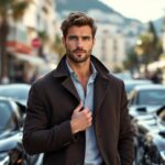 GMK : guide complet pour décrypter son lifestyle luxe et son image publique Portrait éditorial d’un homme influenceur automobile près de supercars brillantes à Monaco, ambiance luxe, lumière naturelle et style photo magazine.